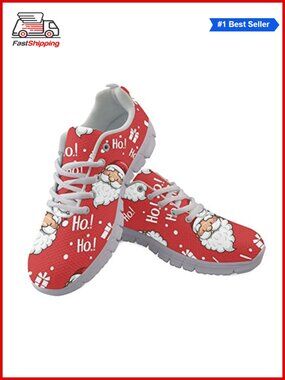 🎅 Athletic Running Shoes Breathable Mesh Lace-Up Non-Slip Sole Women